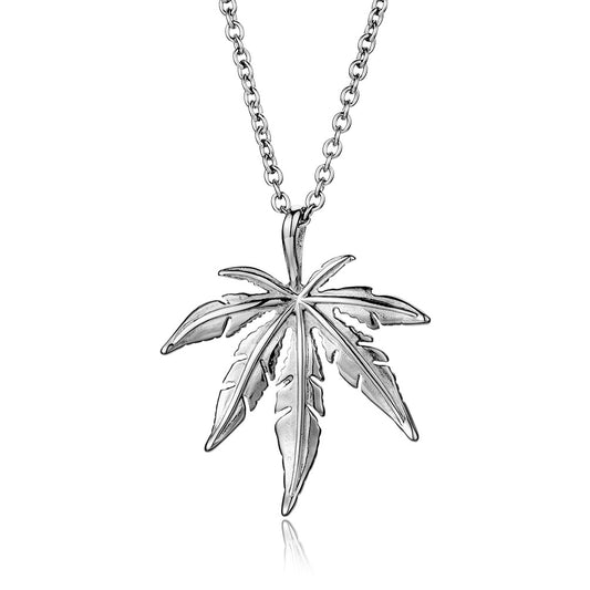 Hip Hop Hipster Titanium Steel Maple Leaf Pendant for Men