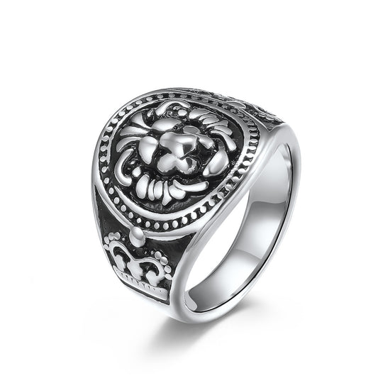 Lion Head Stainless Steel Men's Ring Retro Domineering Style