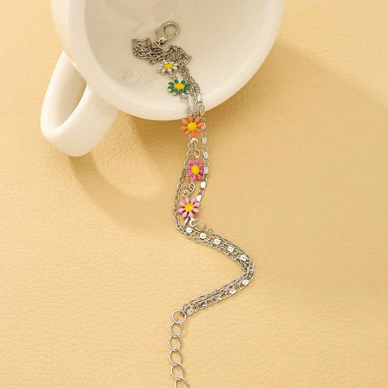 European and American Jewelry: Three-Layer Metal Drop Glaze Bracelet