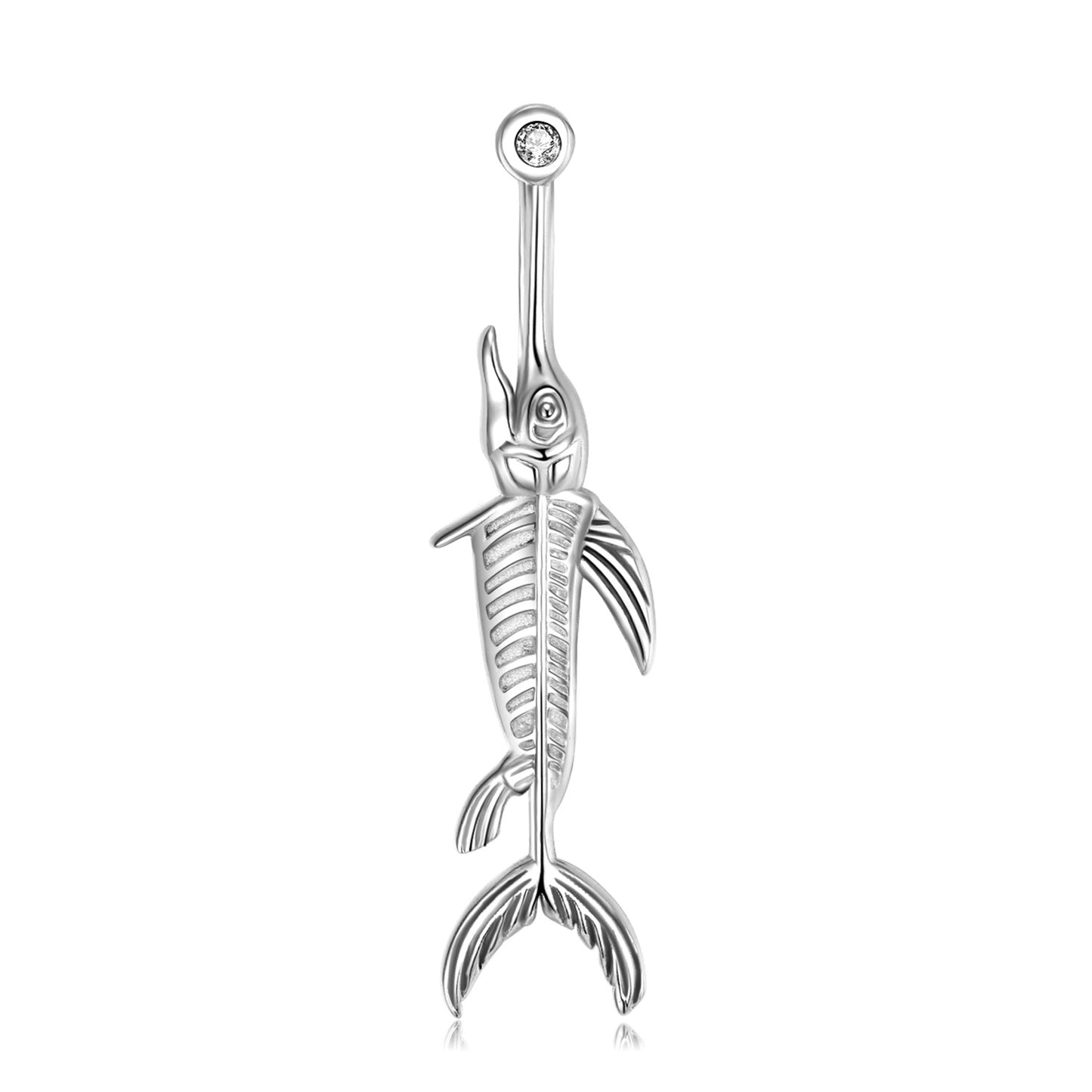 Swordfish Bone Pendant Silver Necklace