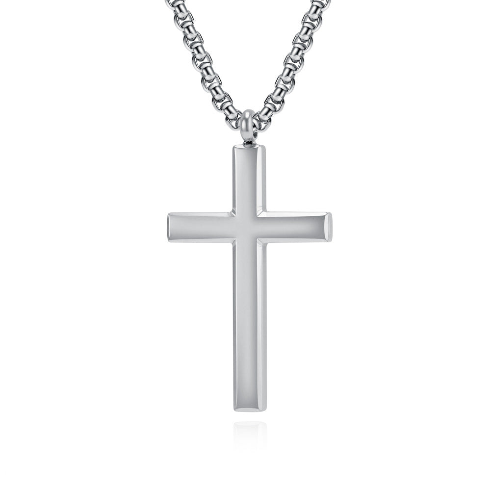 Planderful Stainless Steel Cross Pendant Necklace For Men Durable Trendy Chain Jewelry Autumn New Release
