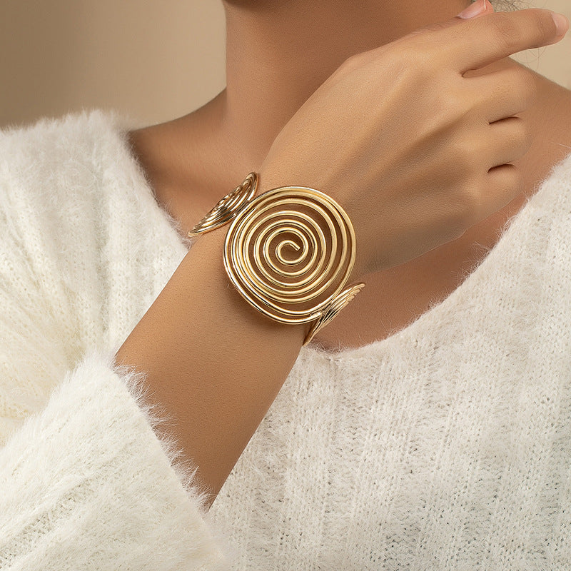 Retro Geometry Adjustable Metal Bracelet - Vienna Verve Collection