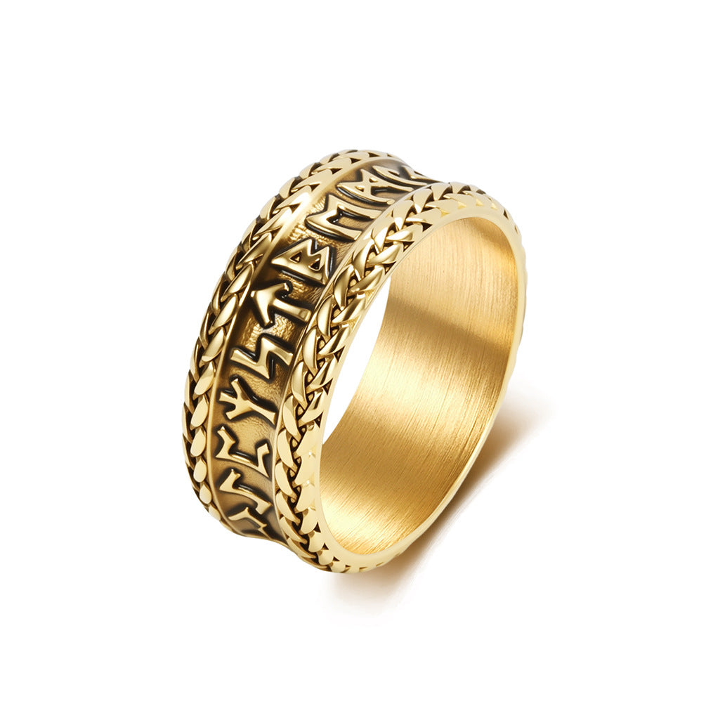 Planderful Everyday Genie Viking Rune Ring Stainless Steel Unisex Protection Symbol Jewelry