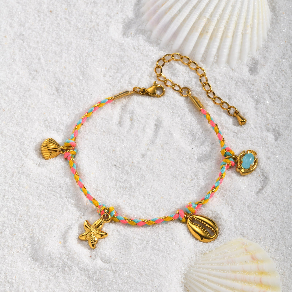 Shell Braided Stainless Steel Bracelet