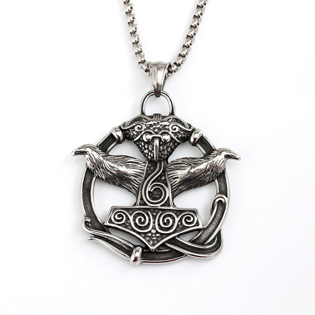 Vintage Viking Stainless Steel Men's Pendant Necklace