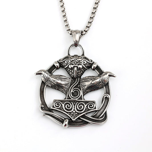 Vintage Viking Stainless Steel Men's Pendant Necklace