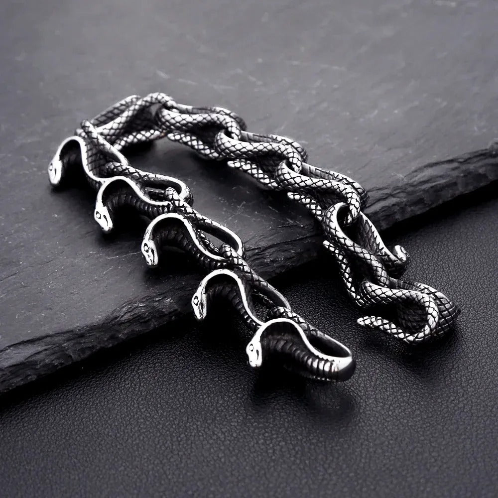 Punk Snake Stainless Steel Bracelet