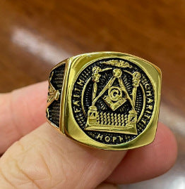 Titanium Steel Ring Freemasonry Style For Men Unisex Protection Statement Bold Everyday Genie By Planderful