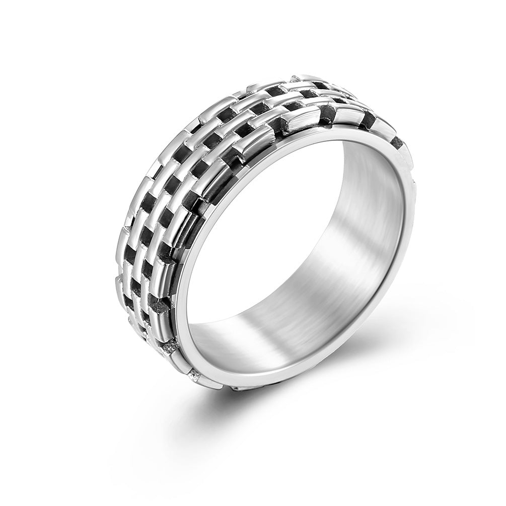 Planderful Rotating Steel Ring For Hip Hop Street Style Enthusiasts Trendsetting Everyday Genie Collection