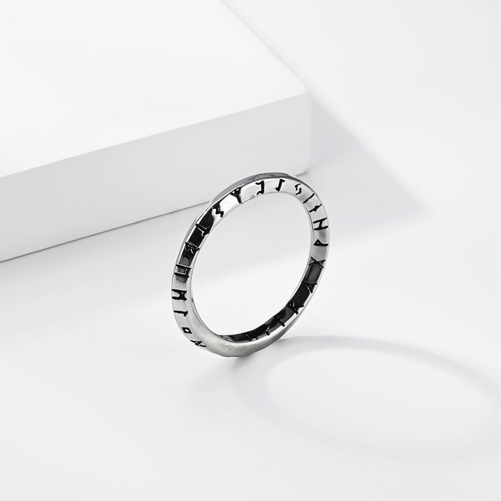 Planderful Collection Everyday Genie Mobius Ring Titanium Steel Viking Rune Non Fading Unisex Protection Statement