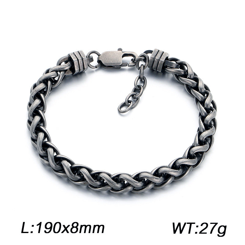 Rock Day Buckle – Hip Hop 8mm Keel Flower Basket Chain With Extension Chain Stainless Bracelet