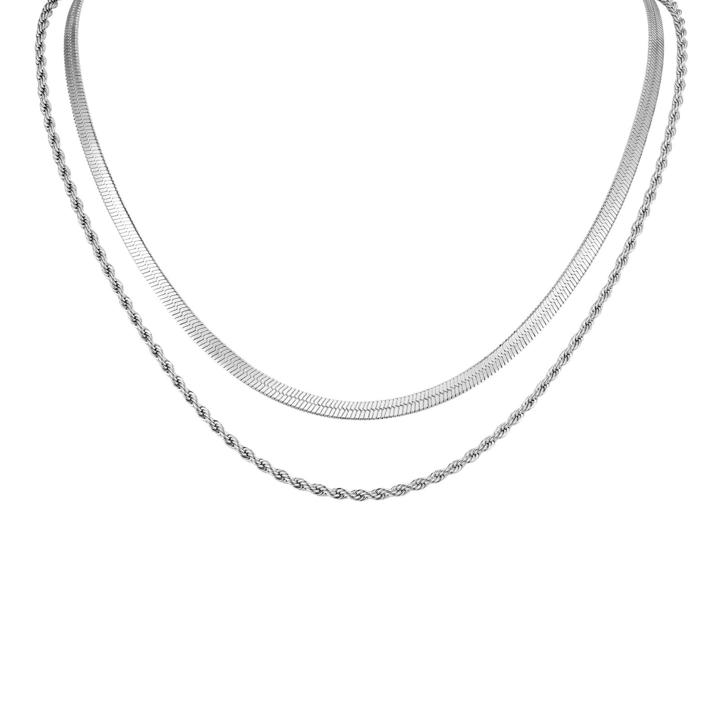 Stainless Steel Blade Chain Twist Chain Double Steel Gold Necklace
