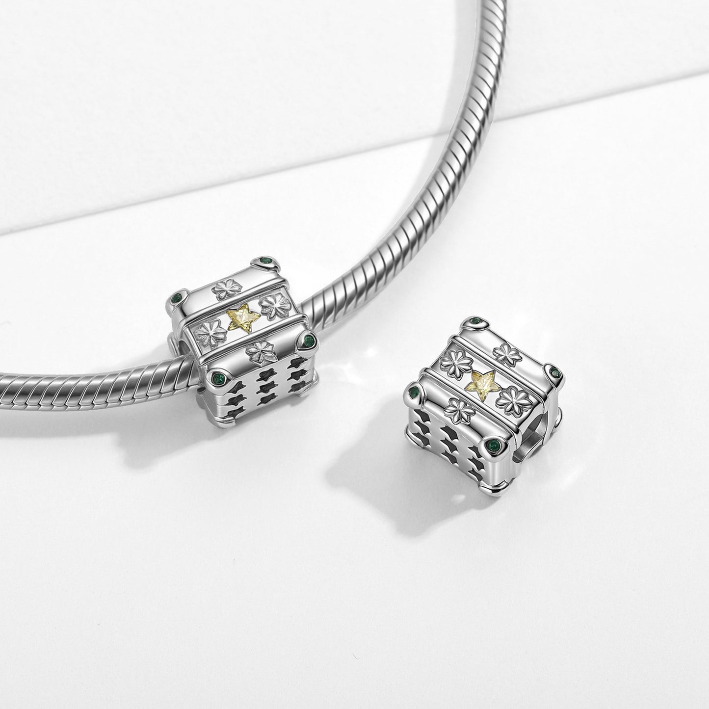 Planderful Jewelry Sterling Silver Zircon Beading Pendant For DIY Jewelry Making And Beads Collection