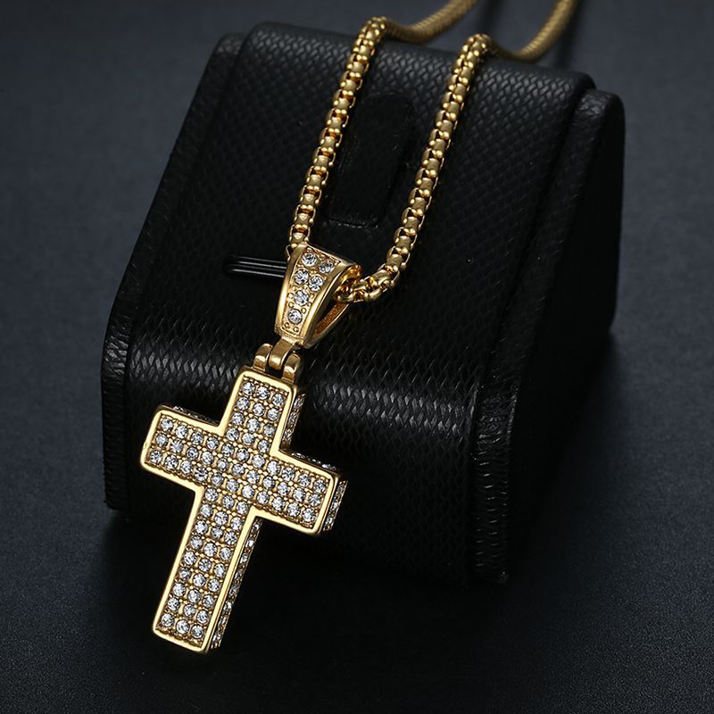 Zircon Necklace – Statement Cross Pendant For Men And Women