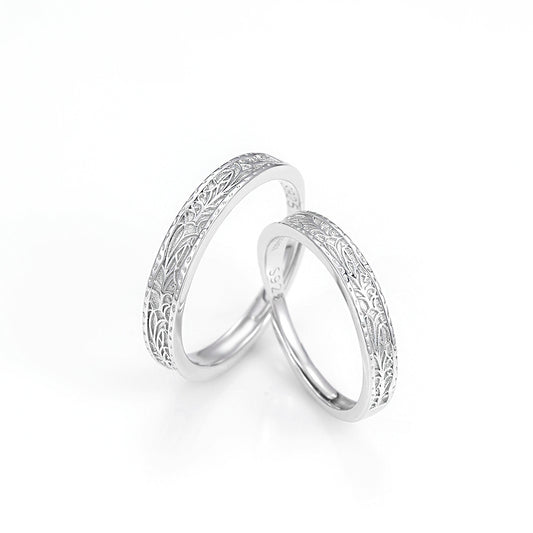 S925 Sterling Silver Contemporary Couple Ring — Adjustable