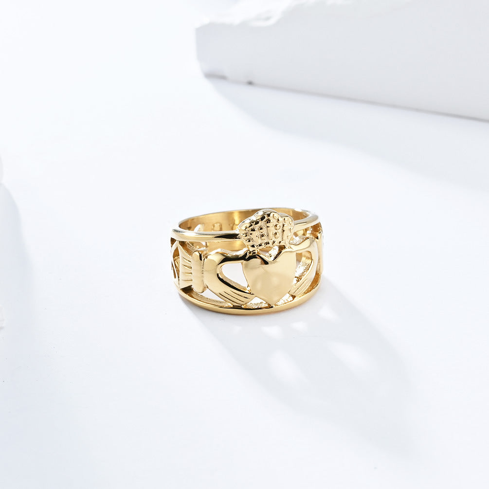 Timeless Claddagh Wedding Ring in Titanium Steel for Couples