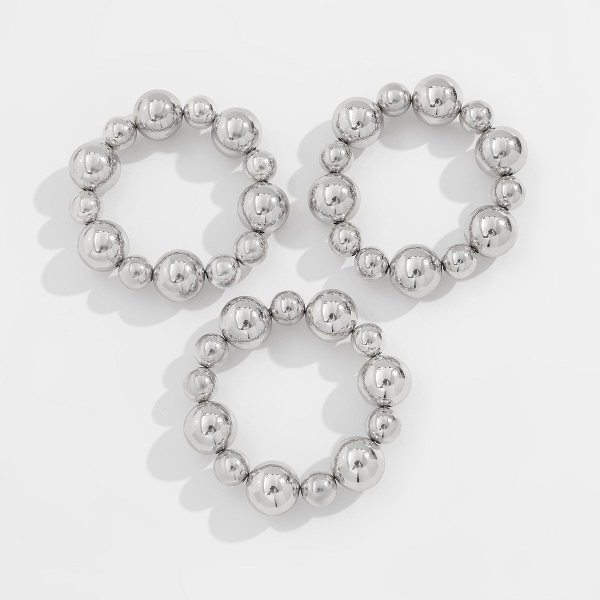 Planderful Vienna Verve Punk Beaded Bracelet For Women Bold Geometric Ball Jewelry With Contrasting Colors