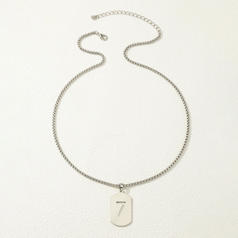 Hollow Digital Hang Tag Necklace - Vienna Verve Collection