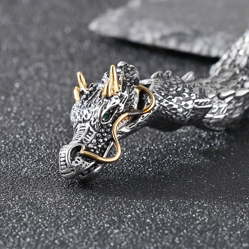 Planderful Dragon Bracelet For Men Stainless Steel Bold