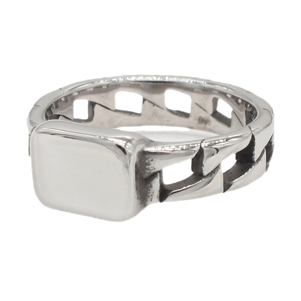 Planderful Titanium Steel Ring Unisex Minimalist Insta Style Protection Statement Jewelry Size 7 12