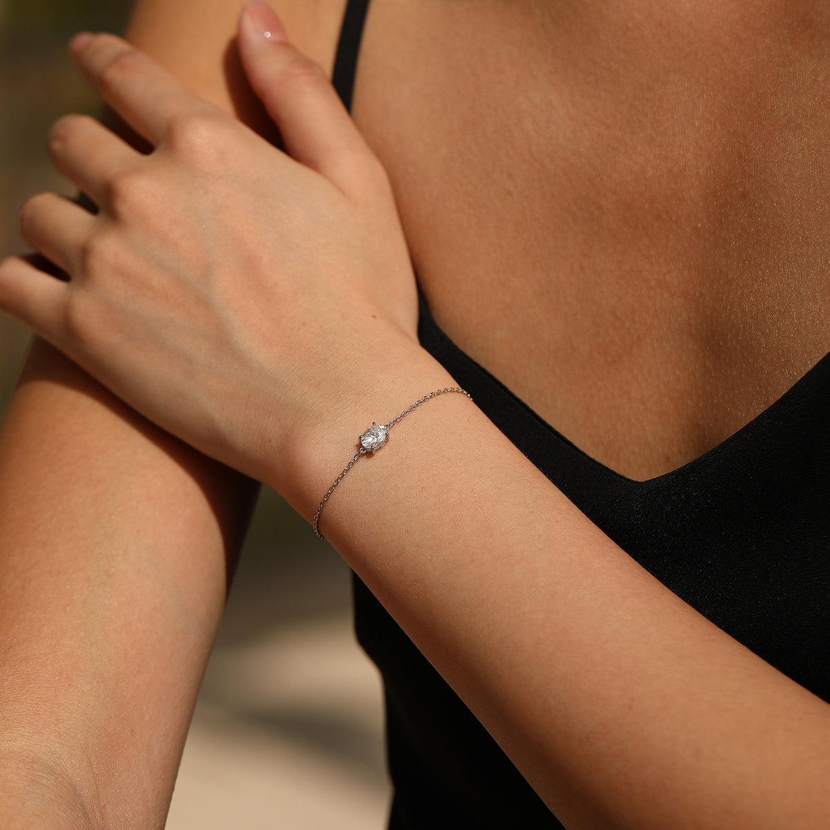 925 Sterling Silver 1 ct Moissanite Bracelet