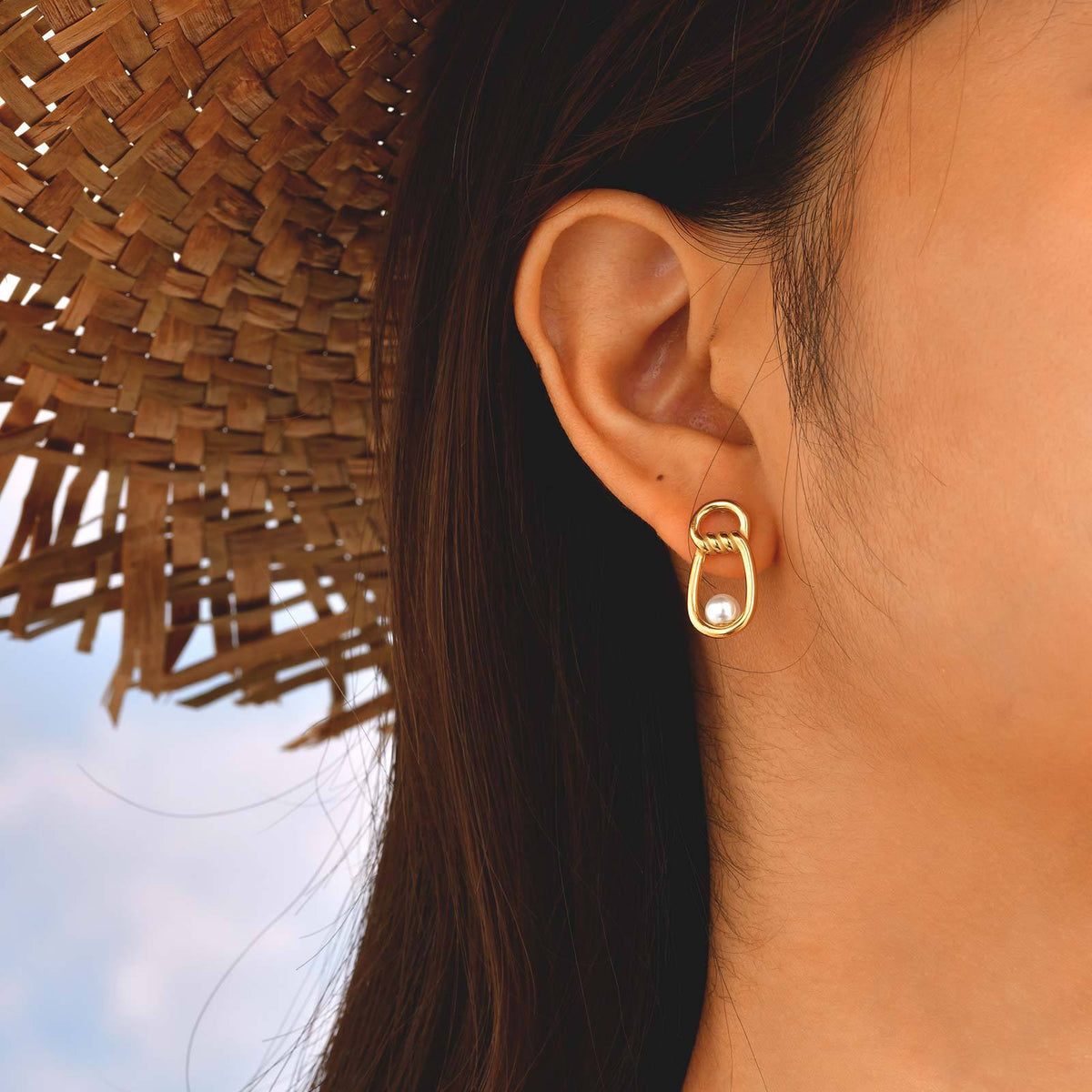 Stainless Steel Pearl Earrings