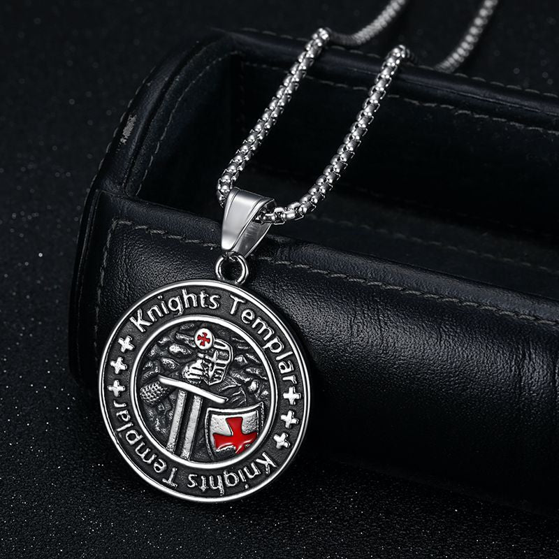 Steel Necklace – Elegant Templar Knights Pendant