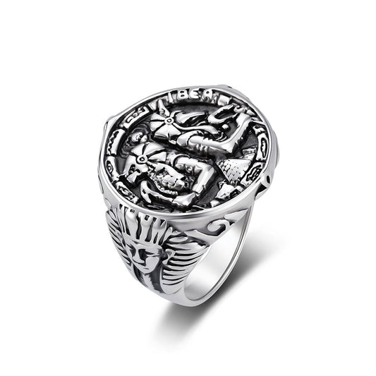 Egyptian Anubis Stainless Steel Ring