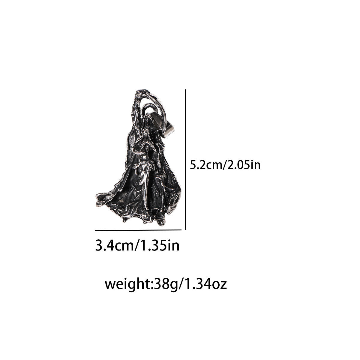 Stainless Steel Casting Men's Necklace Pendant Right Travel Death Sickle Skull Pendant