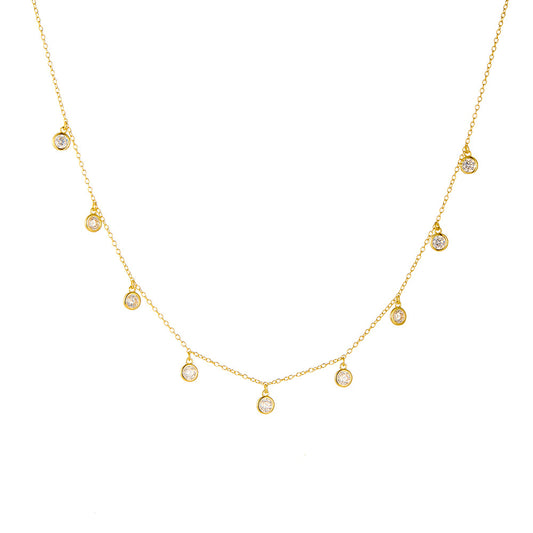 925 Sterling Silver Gypsy Star Polka Dot Zircon Pendant Necklace Personalized Small Zircon