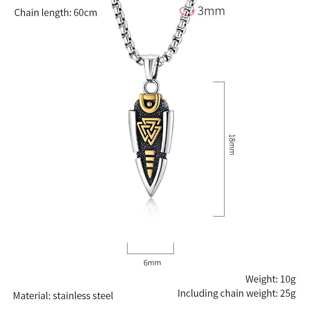 Planderful Viking Odin Knot Necklace For Men Titanium Steel Durable Everyday Jewelry