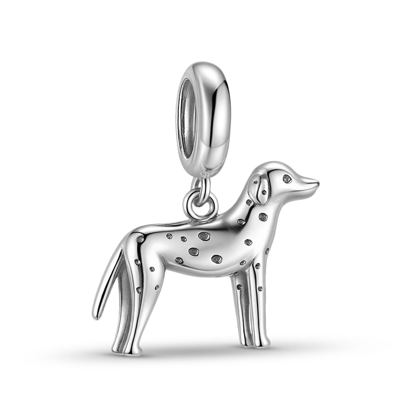 Planderful Jewelry Dalmatian Pendant in Sterling Silver S925 with Oxidized Finish and European Luxury Style