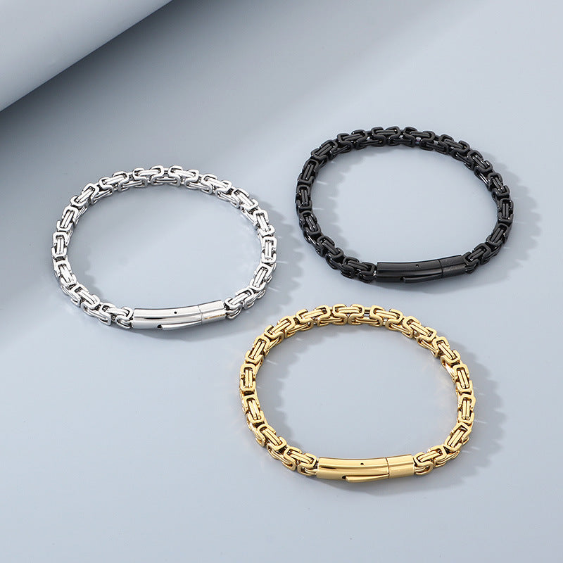 Hip-Hop Double Chain – Vacuum Electroplated Emperor Chain Stainless Bracelet