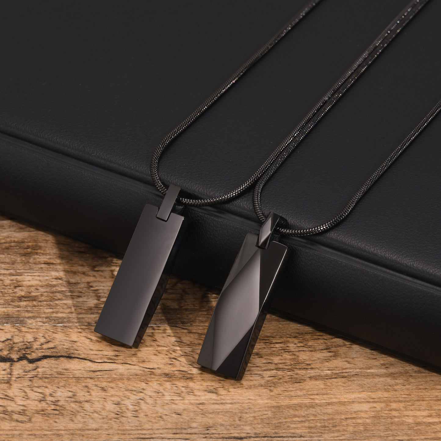 Stainless Steel Rectangular Strip Geometric Necklace for Men