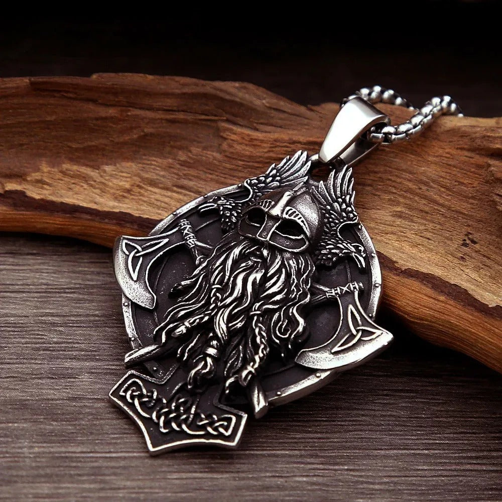 Vintage Viking Stainless Steel Men's Pendant Necklace