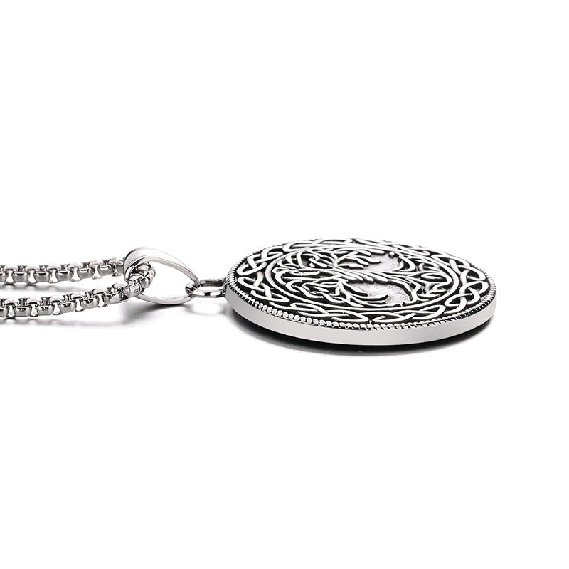 Stainless Steel Necklace - Elegant Tree of Life Pendant