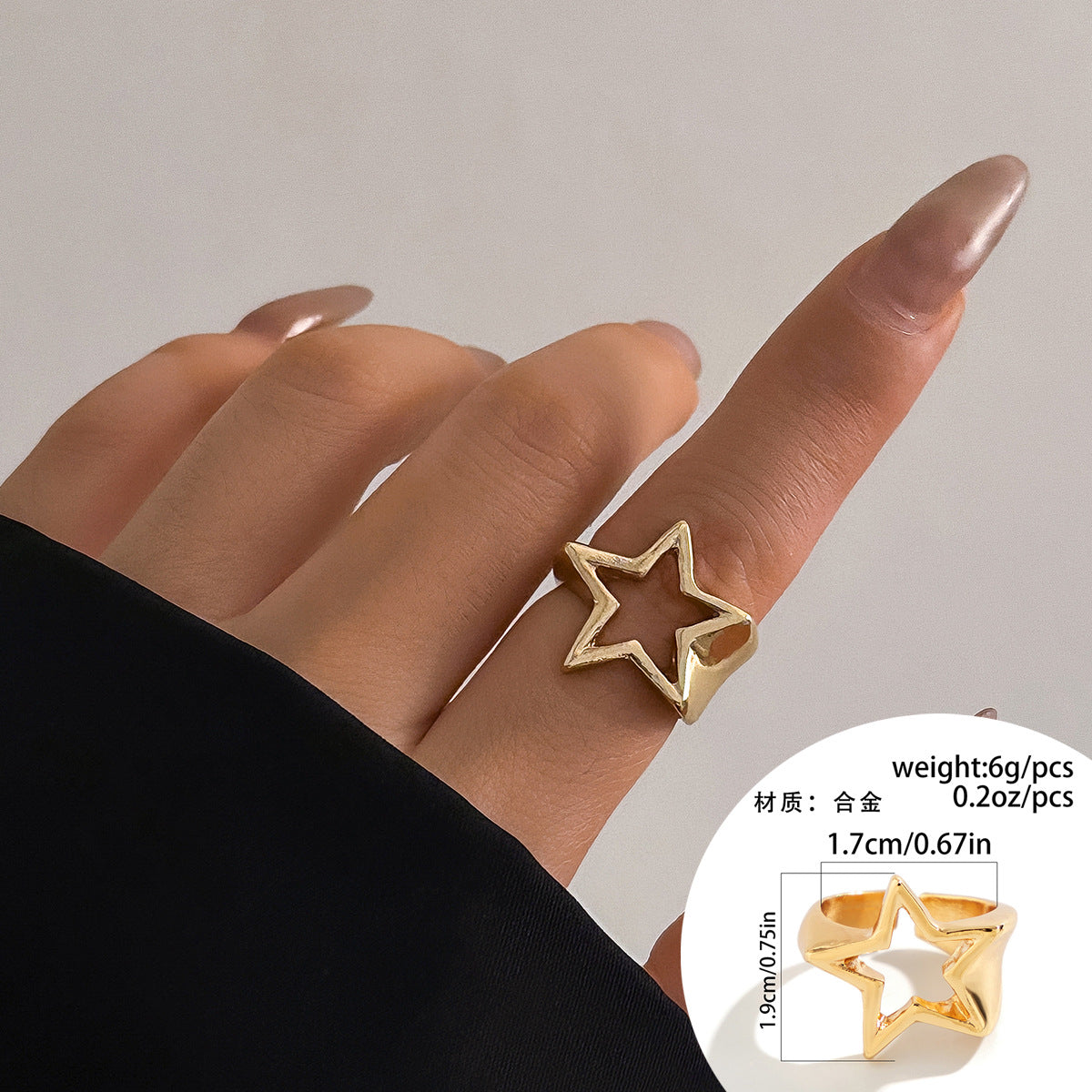 Elegant Titanium Steel Star Necklace with Chic Geometric Pendant