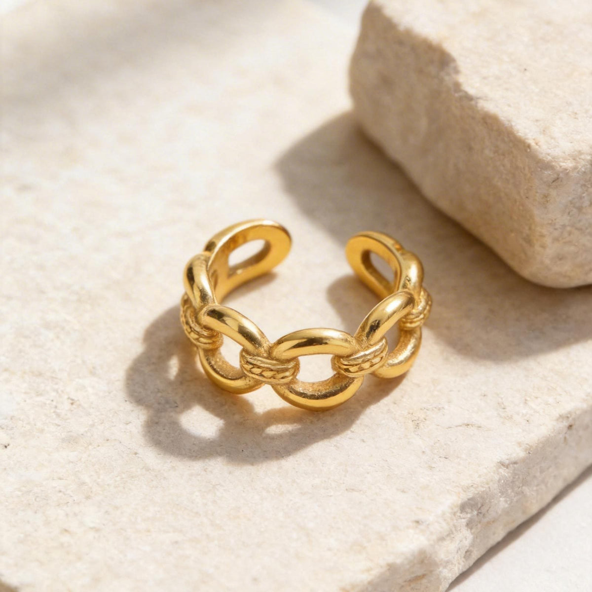 Stainless Steel Twist Hollow Weaving Cold Wind Ring