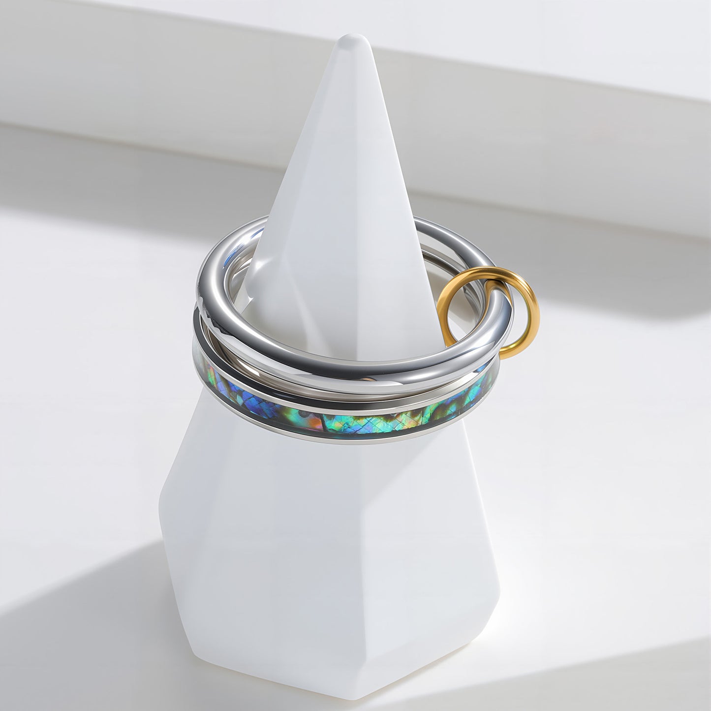 Planderful Stainless Steel Rings Stacked For Men Premium