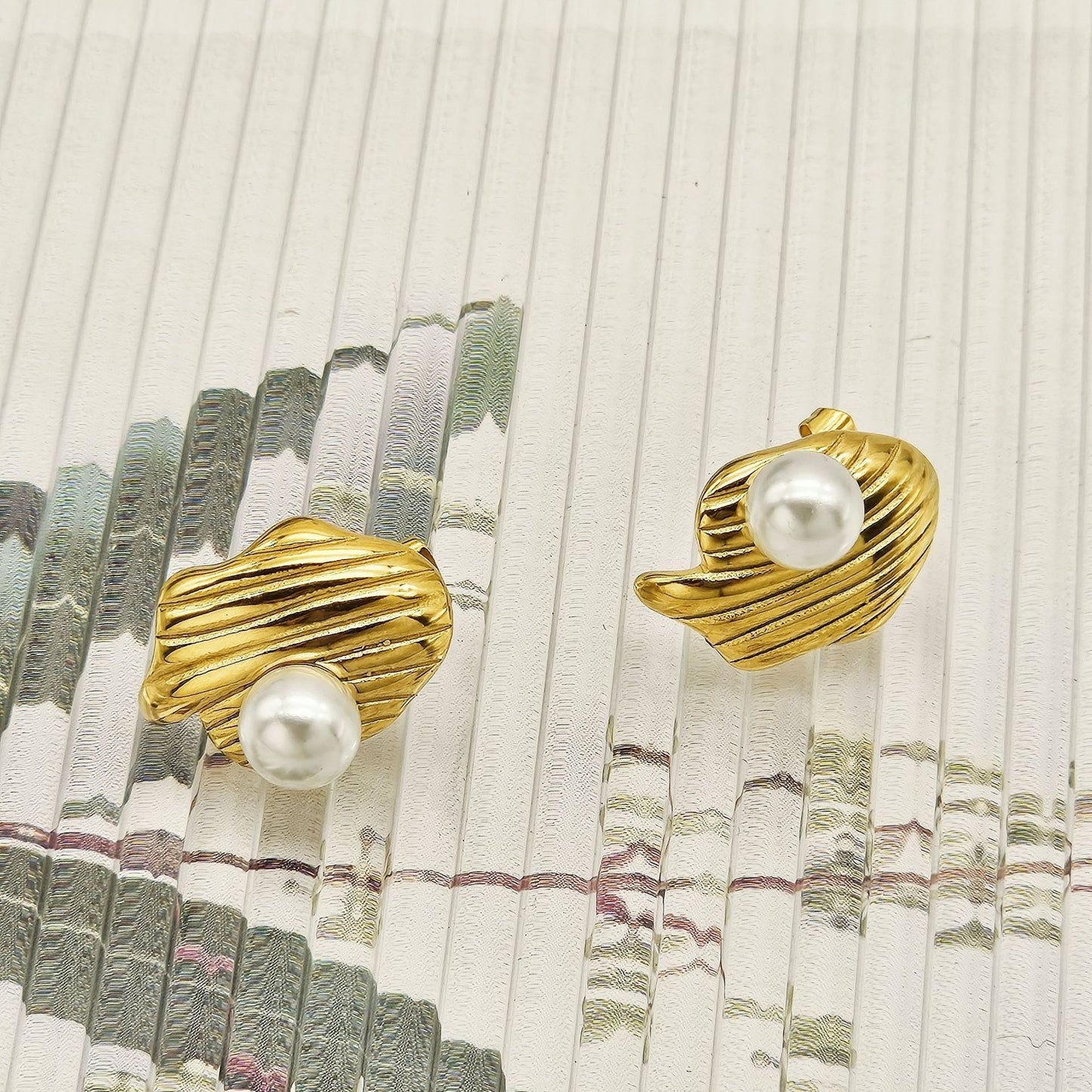 Planderful Gold Stainless Steel Earrings For Women Antique Retro Court Style Luxurious Statement Jewelry