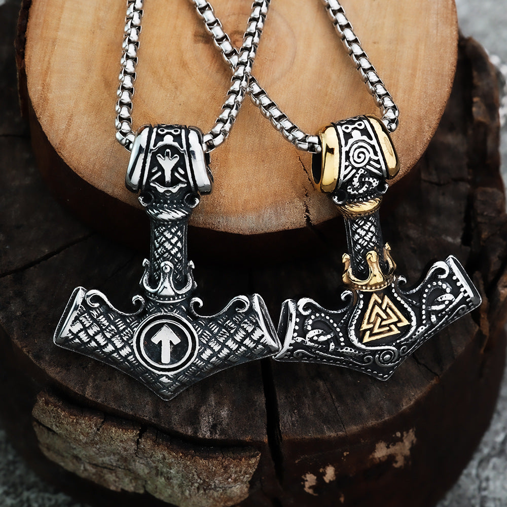 Cross-Border New Nordic Viking Pendant Titanium Steel Jewelry for Men