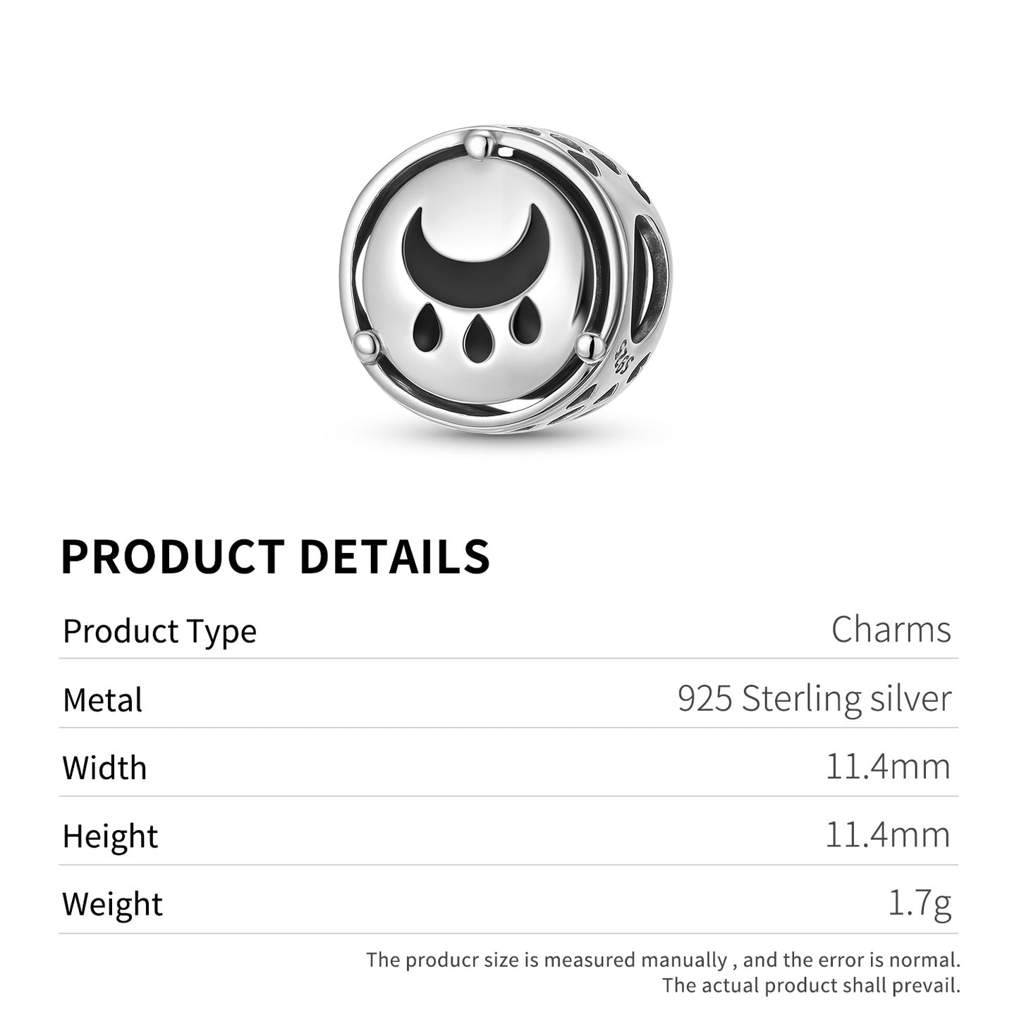 Planderful Jewelry Moon Blessing Beaded Bracelet In Sterling Silver S925 Pendant