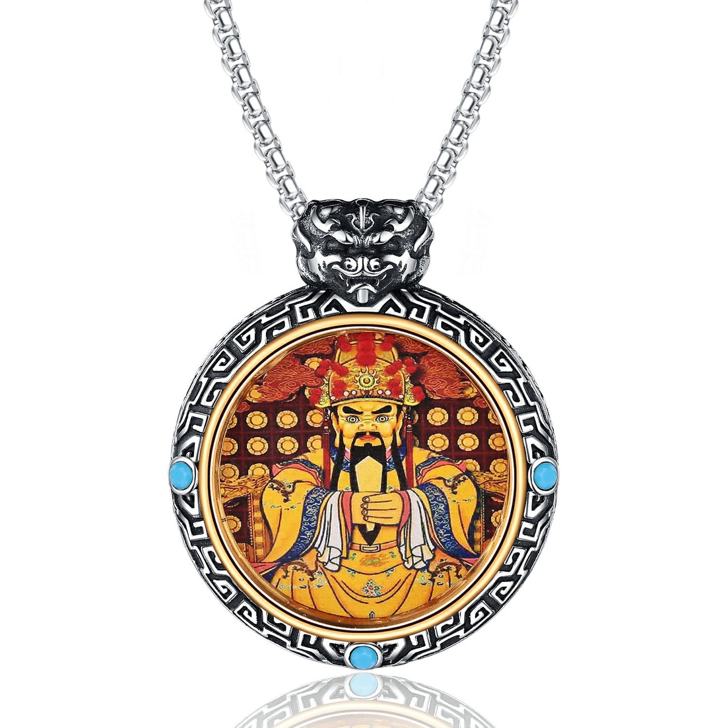 Steel Necklace – Vintage Chinese Dragon Buddha Inspired Pendant For Everyday Wear