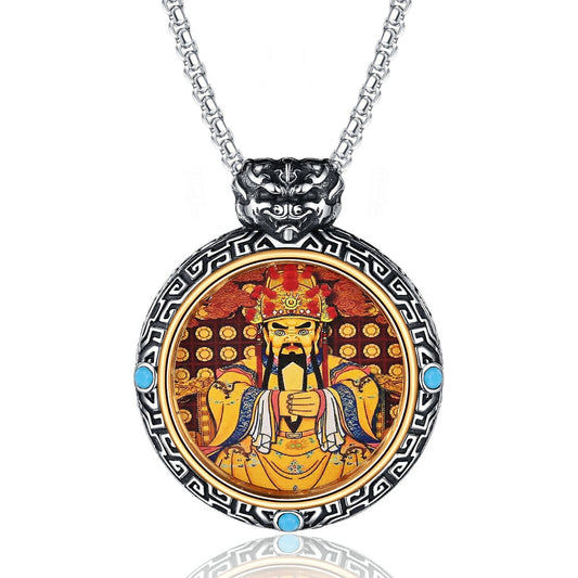 Steel Necklace – Vintage Chinese Dragon Buddha Inspired Pendant For Everyday Wear