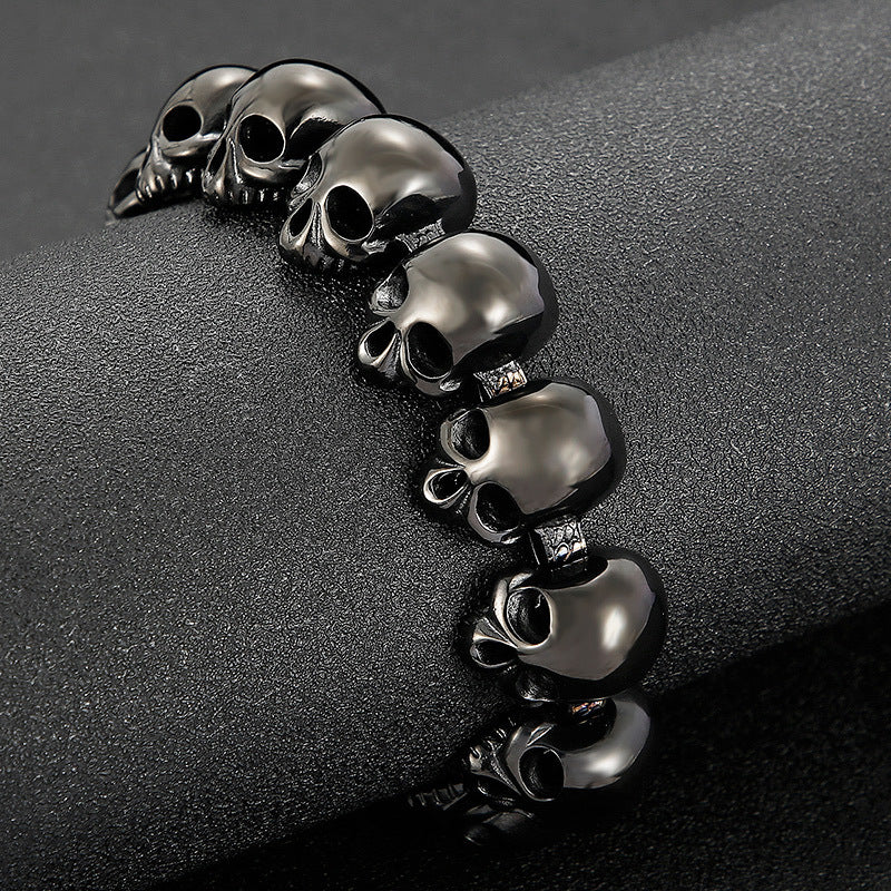 Planderful Titanium Steel Skull Bracelet For Men Trendy