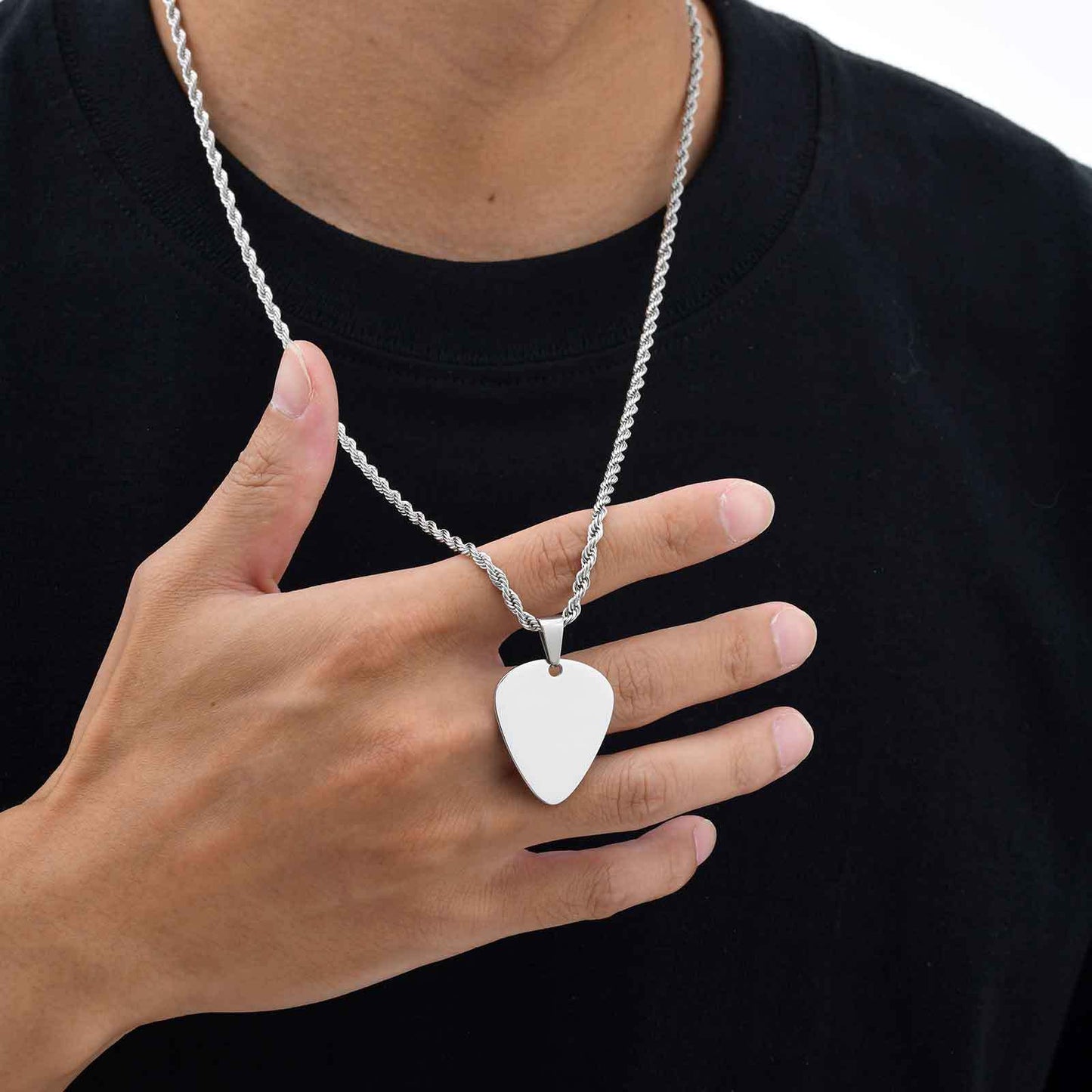 Planderful Shop Stainless Steel Guitar Pick Pendant For Men