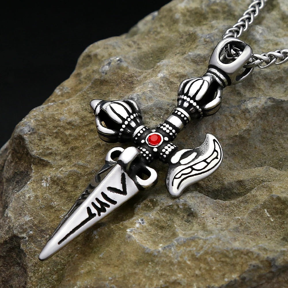 Punk Cross Stainless Steel Men's Pendant Necklace