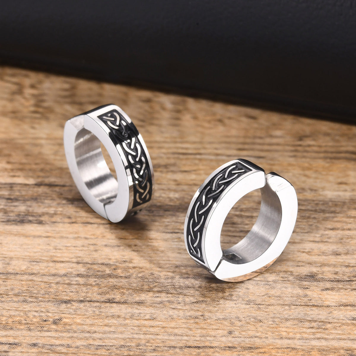 Modern Silver-Tone Stainless Steel Earrings