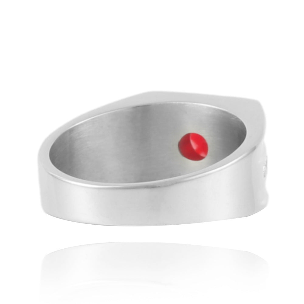 Trendy Multicolor Stone Titanium Steel Ring for Personalized Fashion - Unisex Design