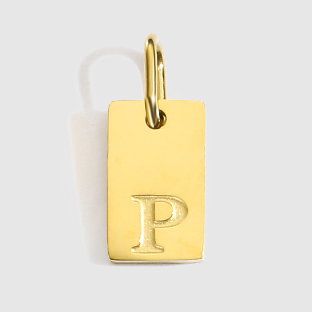 Planderful Jewelry Alphabet Necklace Gold Plated Stainless Steel